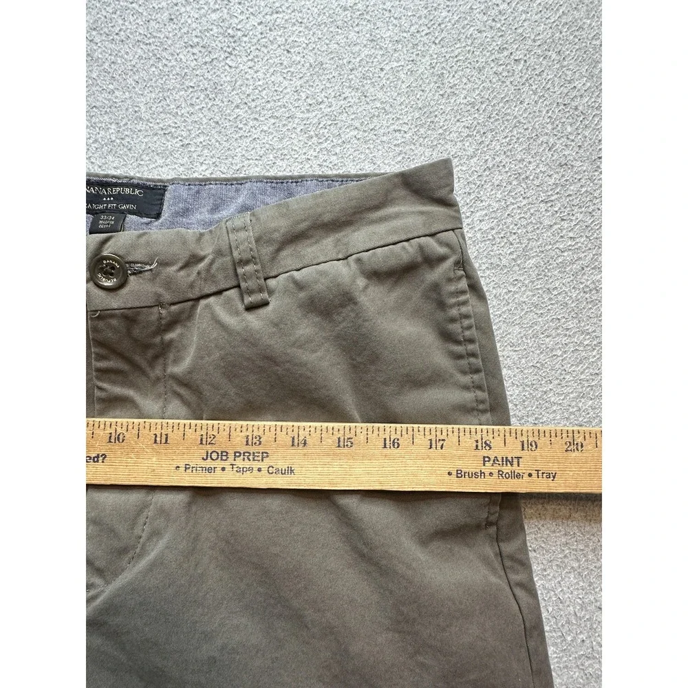 Banana Republic‎ Gavin Chino Pants Mens 33x34 (31x32) Gray Straight Fit Cotton